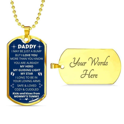 Dad Dog Tag Father’S Day Gift, My Guiding Light, My Star Dog Tag Military Chain Necklace For Dad Father's Day Rakva