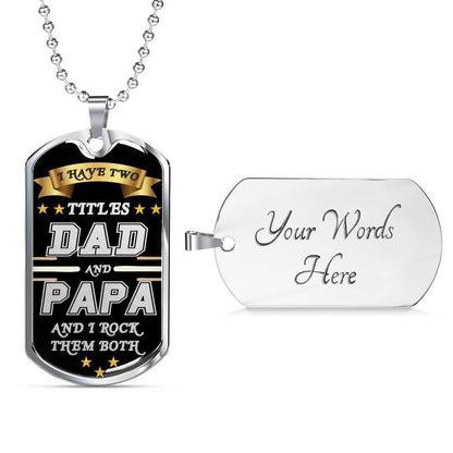 Dad Dog Tag Father’S Day Gift, My Real Hero Dad And Papa Dog Tag Military Chain Necklace For Dad Father's Day Rakva