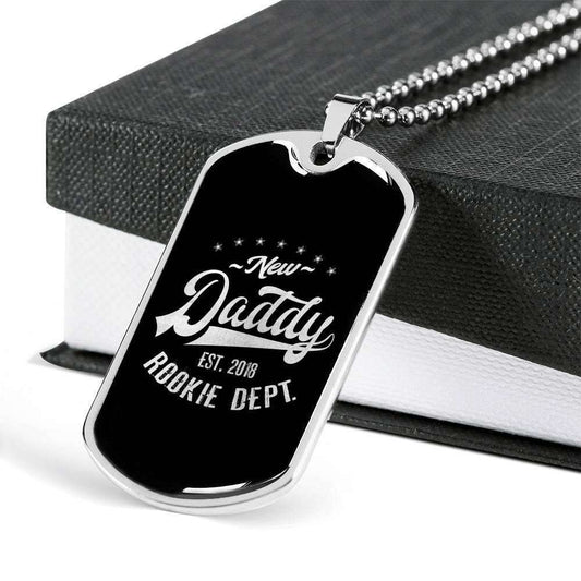 Dad Dog Tag Father’S Day Gift, New Daddy Rookle Dept Dog Tag Military Chain Necklace Giving Men Father's Day Rakva