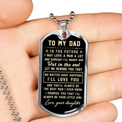 Dad Dog Tag Father’S Day Gift, No Matter What Happens Dog Tag Military Chain Necklace For Dad Father's Day Rakva