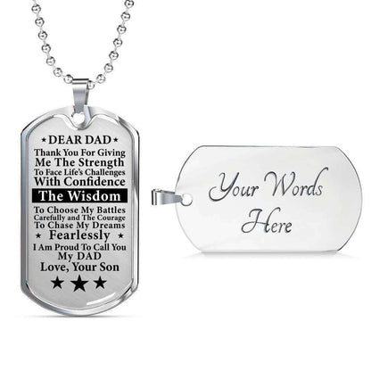 Dad Dog Tag Father’S Day Gift, Proud To Call You My Dad Dog Tag Military Chain Necklace Custom Engraved Father's Day Rakva