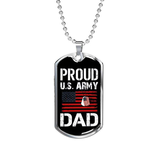 Dad Dog Tag Father’S Day Gift, Proud Us Army Dad Dog Tag Military Chain Necklace Gift For Daddy Dog Tag Father's Day Rakva
