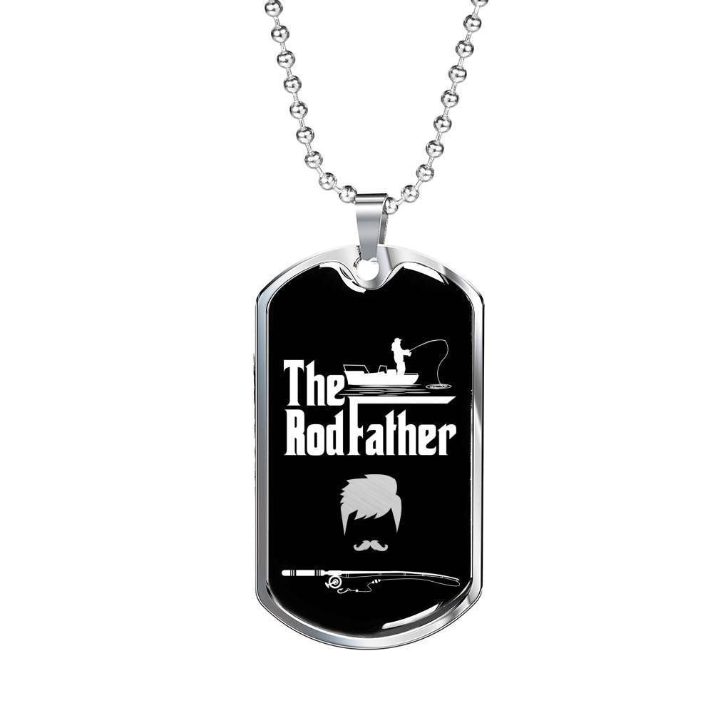 Dad Dog Tag Father’S Day Gift, Son Dog Tag, The Rod Father Dog Tag Military Chain Necklace Giving Men Father's Day Rakva