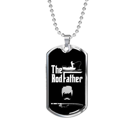 Dad Dog Tag Father’S Day Gift, Son Dog Tag, The Rod Father Dog Tag Military Chain Necklace Giving Men Father's Day Rakva