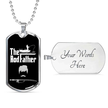 Dad Dog Tag Father’S Day Gift, Son Dog Tag, The Rod Father Dog Tag Military Chain Necklace Giving Men Father's Day Rakva