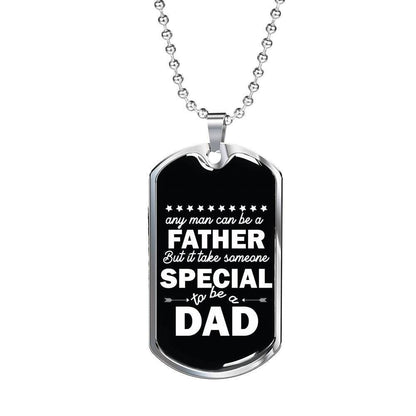 Dad Dog Tag Father’S Day Gift, Special To Be A Dad Black Dog Tag Military Chain Necklace For Dad Father's Day Rakva