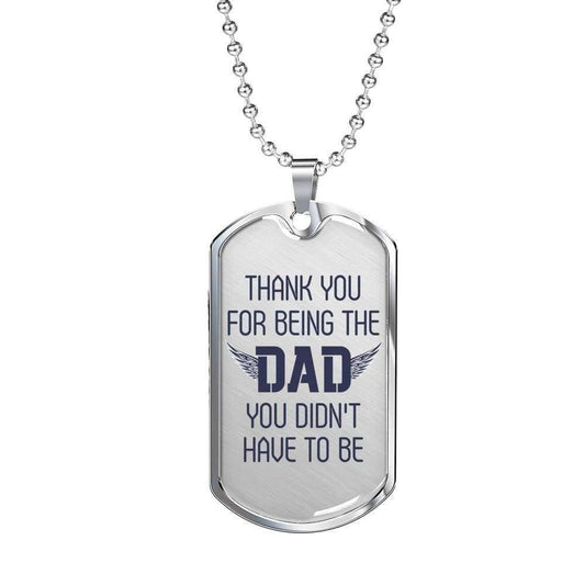 Dad Dog Tag Father’S Day Gift, Thank For Being The Dad Dog Tag Military Chain Necklace Gift For Dad Dog Tag Father's Day Rakva