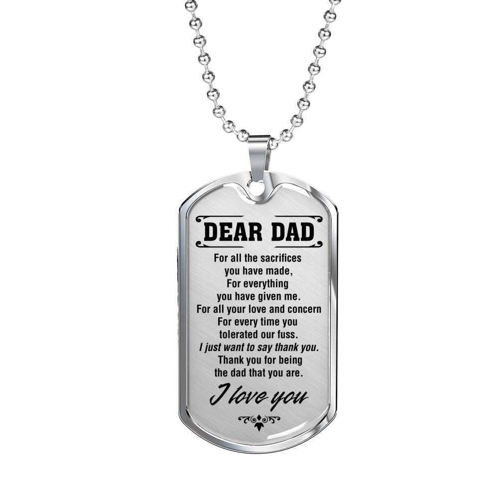 Dad Dog Tag Father’S Day Gift, Thank For Being The Dad That You Are Dog Tag Military Chain Necklace Gift For Dad Father's Day Rakva