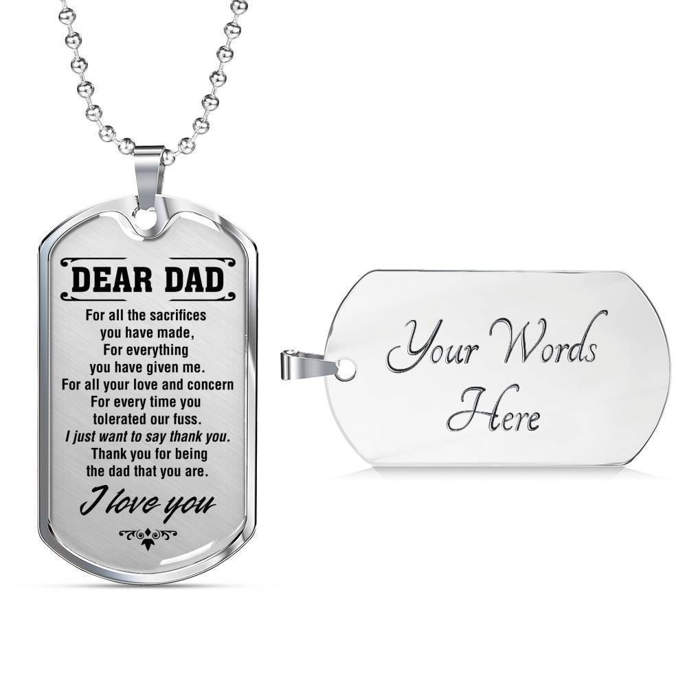 Dad Dog Tag Father’S Day Gift, Thank For Being The Dad That You Are Dog Tag Military Chain Necklace Gift For Dad Father's Day Rakva