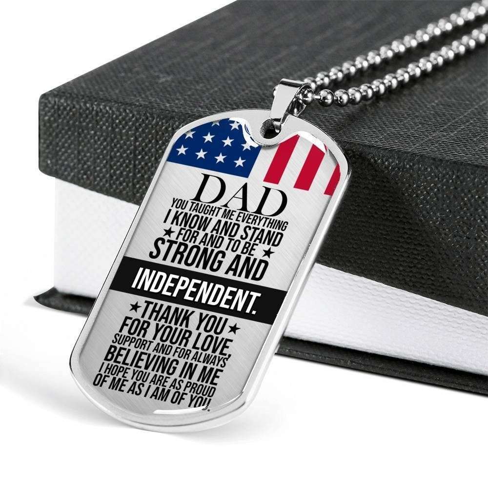 Dad Dog Tag Father’S Day Gift, Thank For Your Love Dog Tag Military Chain Necklace Gift For Dad Father's Day Rakva