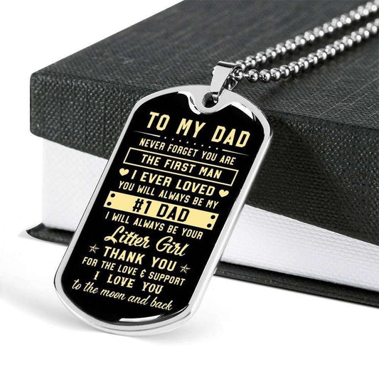Dad Dog Tag Father’S Day Gift, Thank You For The Love And Support Dog Tag Military Chain Necklace For Dad Father's Day Rakva
