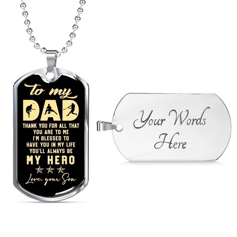 Dad Dog Tag Father’S Day Gift, Thanks For All That You’Re To Me Dog Tag Military Chain Necklace For Dad Father's Day Rakva