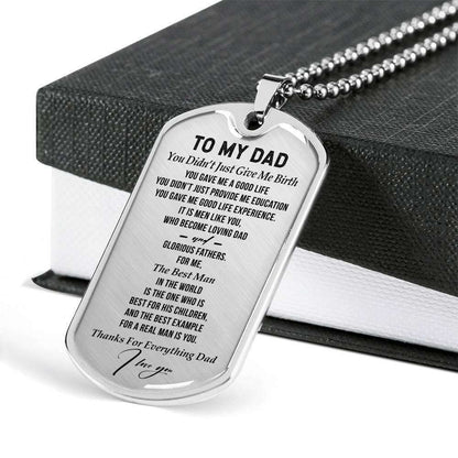 Dad Dog Tag Father’S Day Gift, Thanks For Everything Dad Dog Tag Military Chain Necklace Gift For Dad Father's Day Rakva