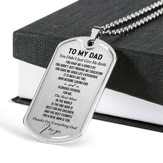 Dad Dog Tag Father’S Day Gift, Thanks For Everything Dad Dog Tag Military Chain Necklace Gift For Dad Father's Day Rakva
