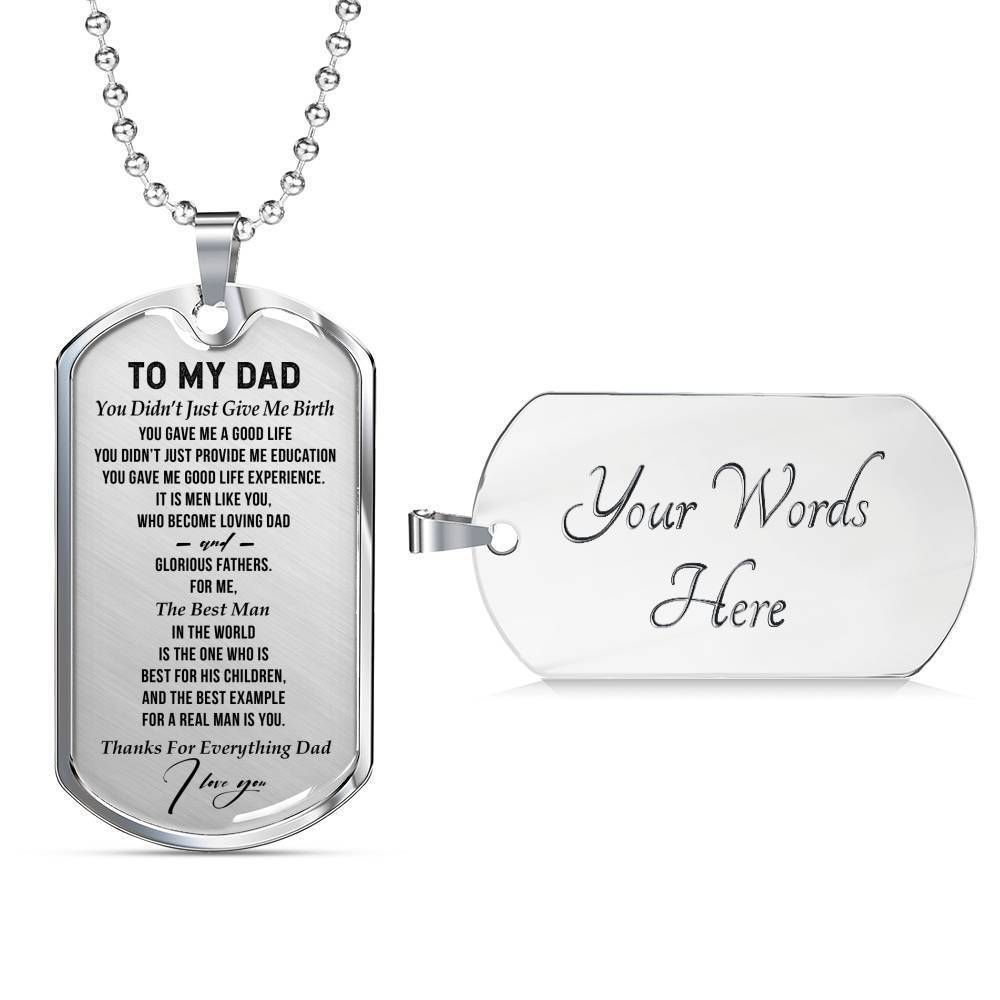 Dad Dog Tag Father’S Day Gift, Thanks For Everything Dad Dog Tag Military Chain Necklace Gift For Dad Father's Day Rakva