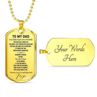 Dad Dog Tag Father’S Day Gift, Thanks For Everything Dad Dog Tag Military Chain Necklace Gift For Dad Father's Day Rakva