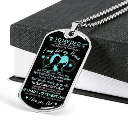 Dad Dog Tag Father’S Day Gift, Thanks For Standing By My Side Dog Tag Military Chain Necklace For Dad Father's Day Rakva