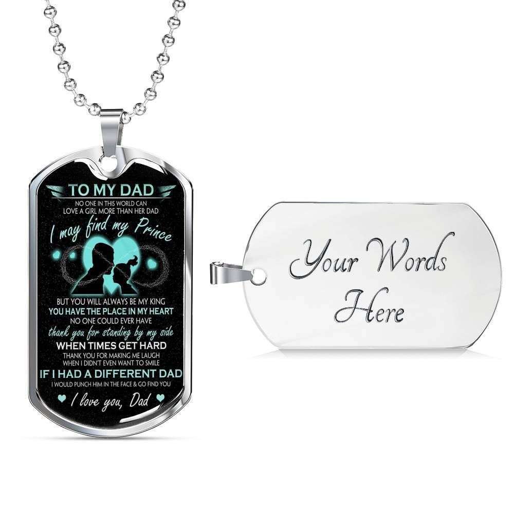 Dad Dog Tag Father’S Day Gift, Thanks For Standing By My Side Dog Tag Military Chain Necklace For Dad Father's Day Rakva