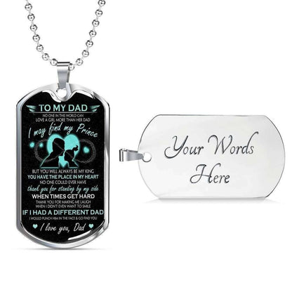 Dad Dog Tag Father’S Day Gift, Thanks For Standing By My Side Dog Tag Military Chain Necklace For Dad Father's Day Rakva