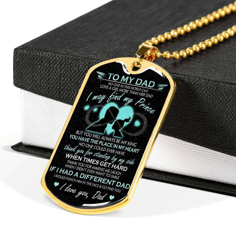 Dad Dog Tag Father’S Day Gift, Thanks For Standing By My Side Dog Tag Military Chain Necklace For Dad Father's Day Rakva