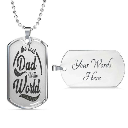Dad Dog Tag Father’S Day Gift, The Best Dad In The World Dog Tag Military Chain Necklace For Dad Dog Tag-2 Father's Day Rakva