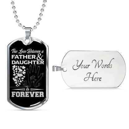 Dad Dog Tag Father’S Day Gift, The Love Between A Father And Daughter Dog Tag Military Chain Necklace Gift For Men Father's Day Rakva