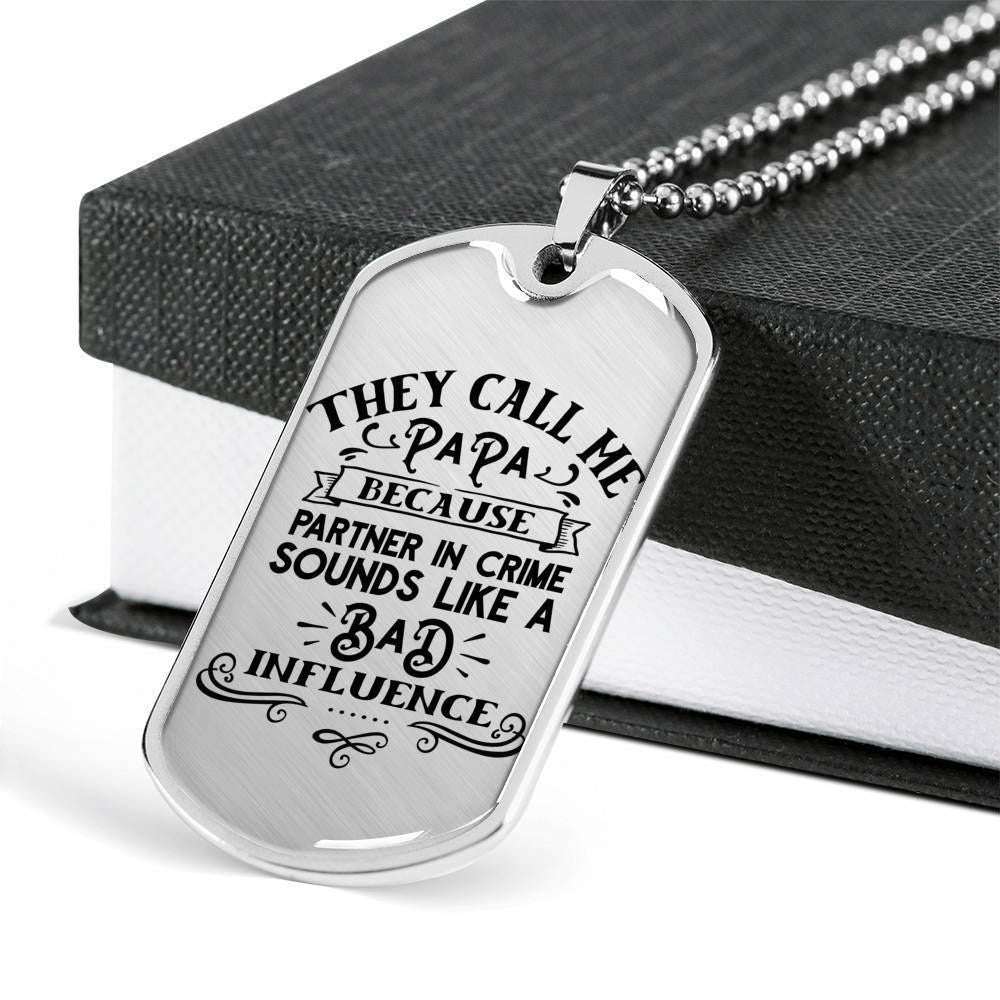 Dad Dog Tag Father’S Day Gift, They Call Me Papa Dog Tag Military Chain Necklace For Dad Dog Tag Father's Day Rakva