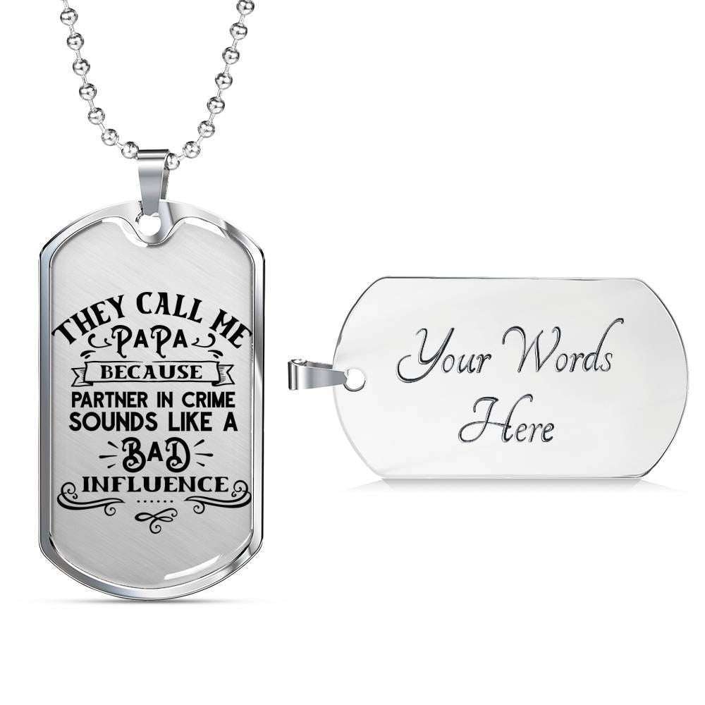 Dad Dog Tag Father’S Day Gift, They Call Me Papa Dog Tag Military Chain Necklace For Dad Dog Tag Father's Day Rakva