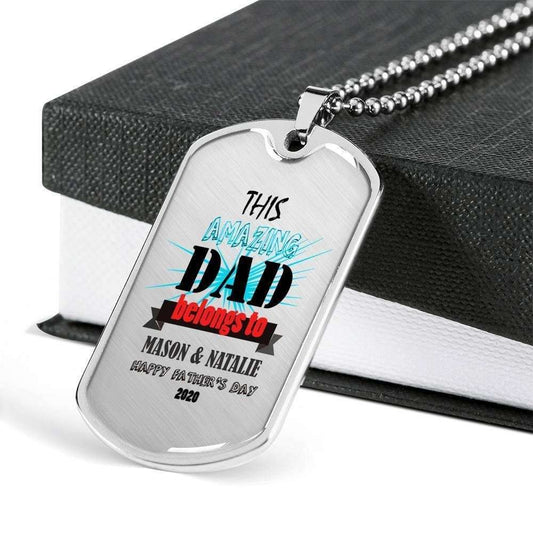 Dad Dog Tag Father’S Day Gift, This Amazing Dad Dog Tag Military Chain Necklace For Dad Dog Tag Father's Day Rakva