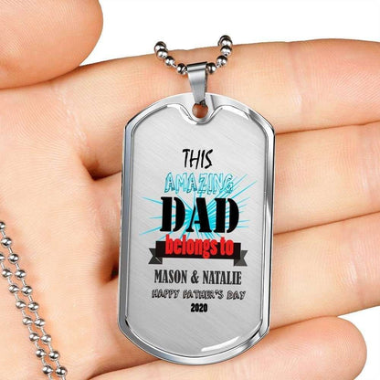 Dad Dog Tag Father’S Day Gift, This Amazing Dad Dog Tag Military Chain Necklace For Dad Father's Day Rakva