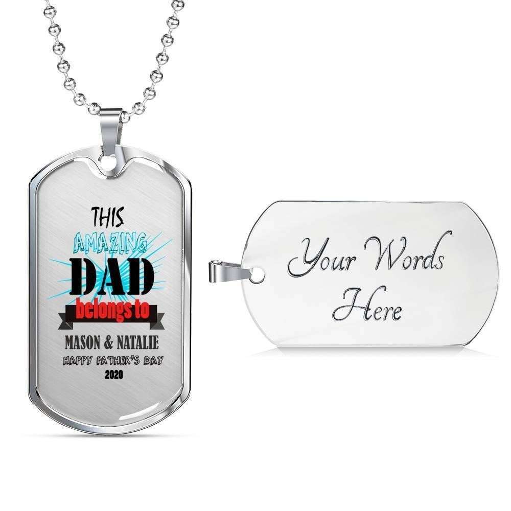 Dad Dog Tag Father’S Day Gift, This Amazing Dad Dog Tag Military Chain Necklace For Dad Father's Day Rakva