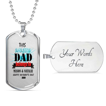 Dad Dog Tag Father’S Day Gift, This Amazing Dad Dog Tag Military Chain Necklace For Dad Father's Day Rakva