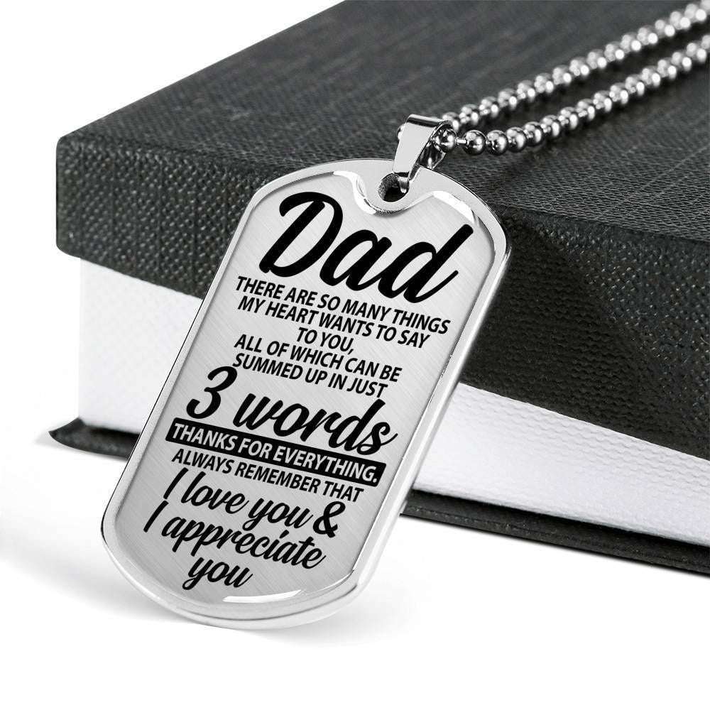 Dad Dog Tag Father’S Day Gift, To My Dad Thanks For Everything Dog Tag Military Chain Necklace Gift Father's Day Rakva