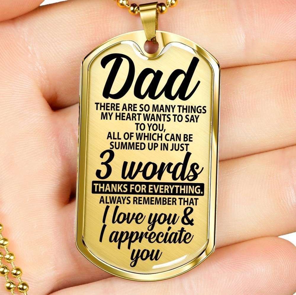 Dad Dog Tag Father’S Day Gift, To My Dad Thanks For Everything Dog Tag Military Chain Necklace Gift Father's Day Rakva