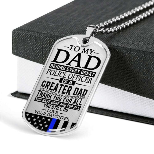 Dad Dog Tag Father’S Day Gift, To Police Officer Thank You For All You Do Dog Tag Military Chain Necklace Gift For Dad Father's Day Rakva