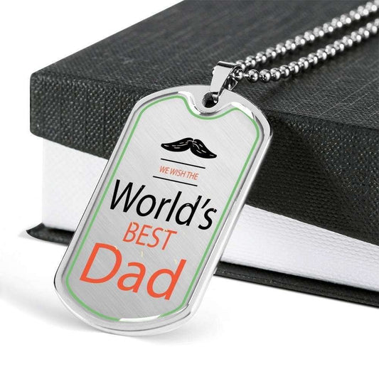 Dad Dog Tag Father’S Day Gift, Word Best Dad Dog Tag Military Chain Necklace For Dad Dog Tag Father's Day Rakva
