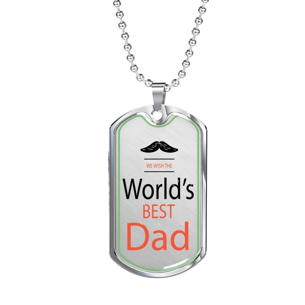 Dad Dog Tag Father’S Day Gift, Word Best Dad Dog Tag Military Chain Necklace For Dad Father's Day Rakva