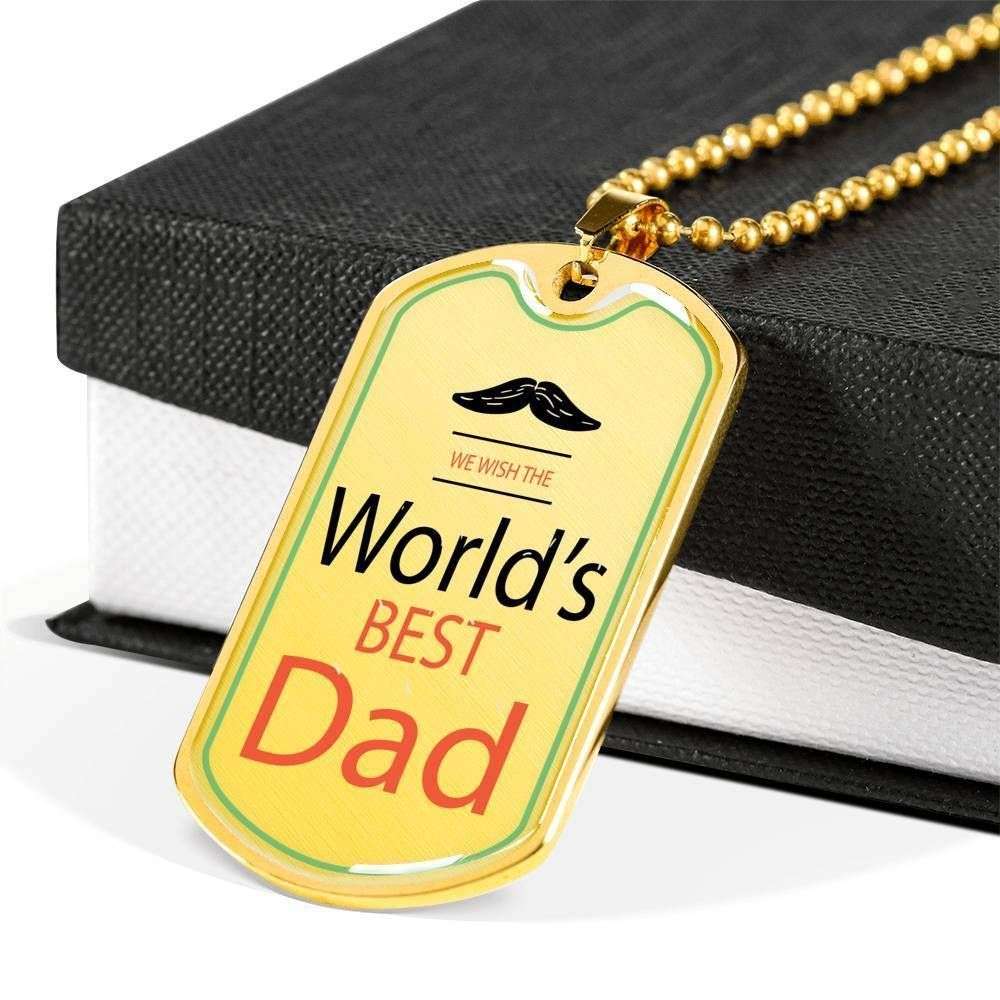 Dad Dog Tag Father’S Day Gift, Word Best Dad Dog Tag Military Chain Necklace For Dad Father's Day Rakva