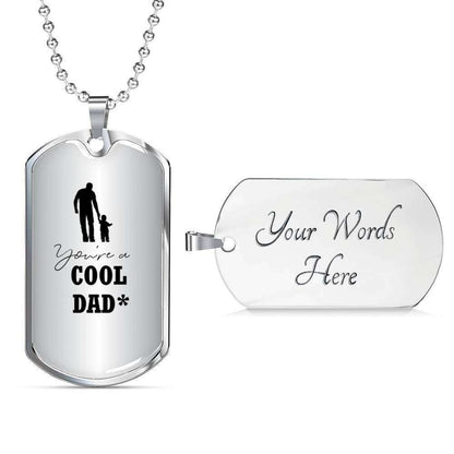 Dad Dog Tag Father’S Day Gift, You Are A Cool Dad Dog Tag Military Chain Necklace Gift For Men Father's Day Rakva