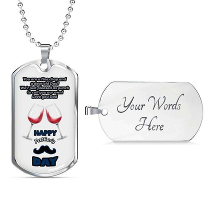 Dad Dog Tag Father’S Day Gift, You Are A Final Chap Dog Tag Military Chain Necklace For Dad Dog Tag Father's Day Rakva