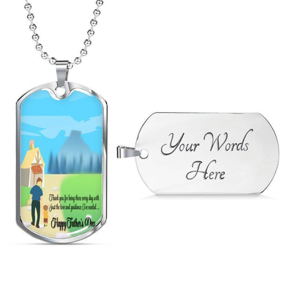 Dad Dog Tag Father’S Day Gift, You Are My Guide Dog Tag Military Chain Necklace Gift For Daddy Father's Day Rakva
