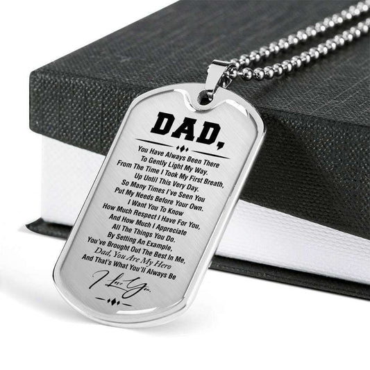 Dad Dog Tag Father’S Day Gift, You Are My Hero Dog Tag Military Chain Necklace For Dad Father's Day Rakva