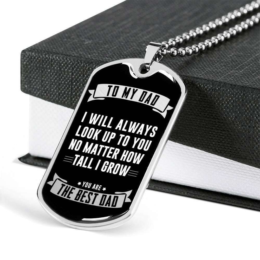 Dad Dog Tag Father’S Day Gift, You Are The Best Dad Dog Tag Military Chain Necklace For Dad Dog Tag Father's Day Rakva