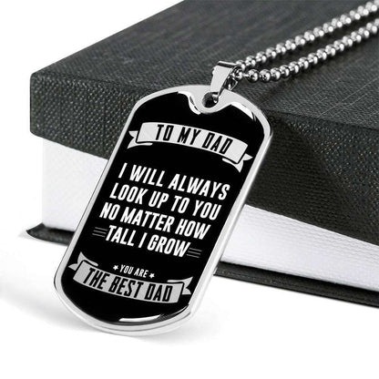 Dad Dog Tag Father’S Day Gift, You Are The Best Dad Dog Tag Military Chain Necklace For Dad Dog Tag Father's Day Rakva