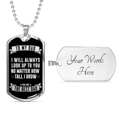 Dad Dog Tag Father’S Day Gift, You Are The Best Dad Dog Tag Military Chain Necklace For Dad Dog Tag Father's Day Rakva