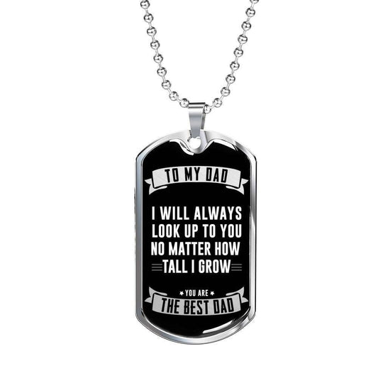 Dad Dog Tag Father’S Day Gift, You Are The Best Dad Dog Tag Military Chain Necklace For Dad Father's Day Rakva