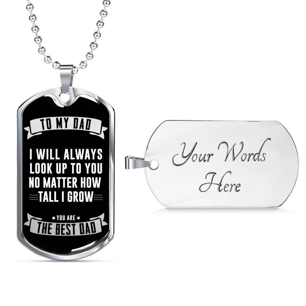 Dad Dog Tag Father’S Day Gift, You Are The Best Dad Dog Tag Military Chain Necklace For Dad Father's Day Rakva