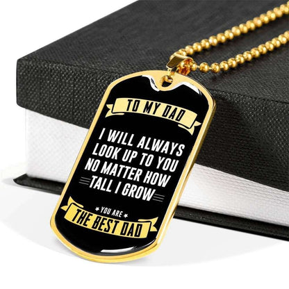 Dad Dog Tag Father’S Day Gift, You Are The Best Dad Dog Tag Military Chain Necklace For Dad Father's Day Rakva