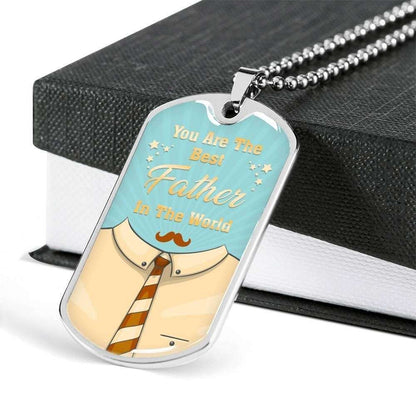 Dad Dog Tag Father’S Day Gift, You Are The Best Father Dog Tag Military Chain Necklace Giving Men Father's Day Rakva