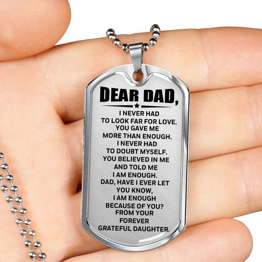 Dad Dog Tag Father’S Day Gift, You Believe In Me Dog Tag Military Chain Necklace Gift For Dad Father's Day Rakva